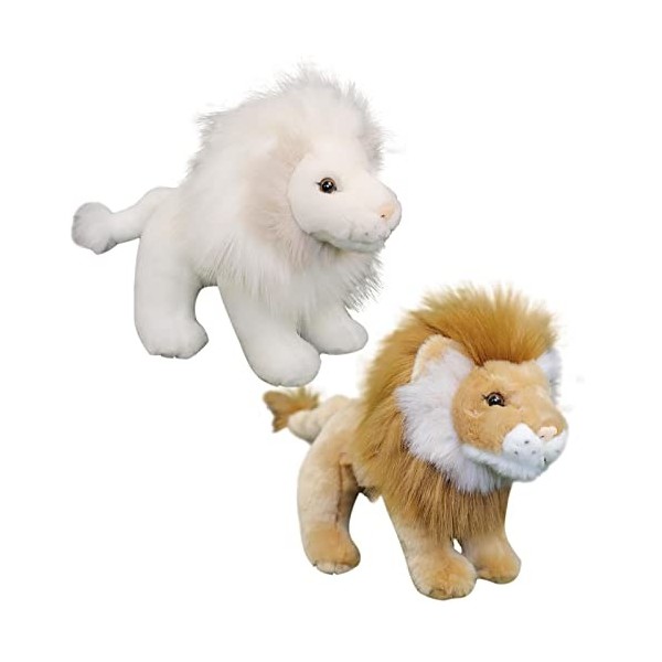 Animal en Peluche Lion, 18cm Jouet en Peluche Réaliste Lion, Jouet de Simulation Lion en Peluche, Jouets en Peluche Kawaii, D