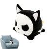 Fulenyi Animal réversible | Dessin animé Anime Mood Cat Plushie,Cadeau danniversaire de poupée en Peluche Rabattable Double 