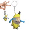 Chat banane qui pleure | Poupée en peluche porte-clés en peluche | Nouveauté attrayant, fabrication sonore, Mini porte-clés c