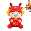 Kaxenig 2024 Dragon en Peluche Jouets | Peluche Dragon du Nouvel an Chinois 2024 | Peluche Zodiaque Dragon Jouets Dragon en P