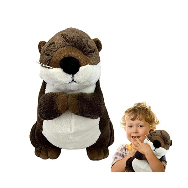 Loutres en Peluche, Peluche Loutres De Mer Réaliste, Peluches Loutres Animaux Mignons, Réaliste Brown Otte RS Peluche Soft An