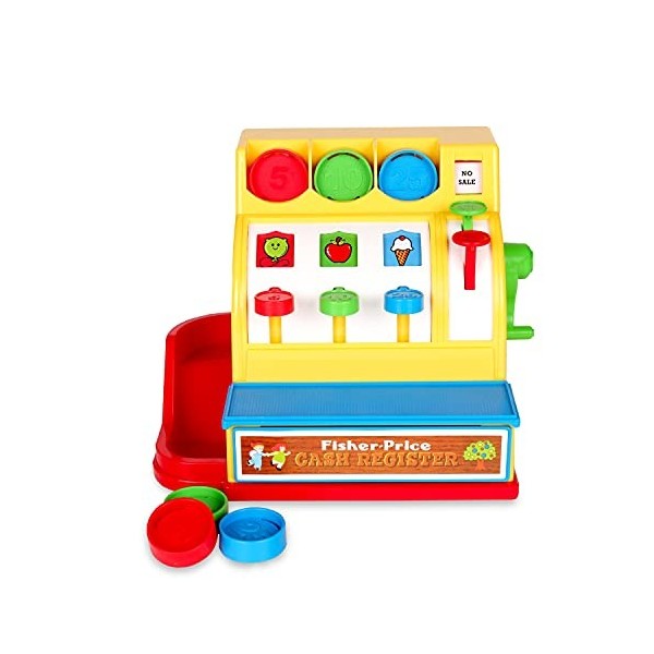 Fisher Price Classics 2073 Cash Register, Educational and Learning Toy, Ideal for Toddler Role Play, Classic Toy with Retro-S