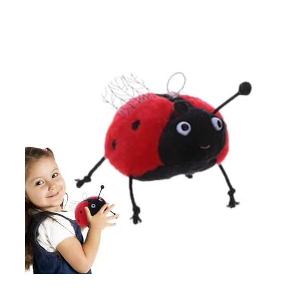 HEPBAK Jouet en Peluche Coccinelle Abeille, Jouets en Peluche en Forme dabeille Coccinelle,Jouets en Peluche Doux De Concept