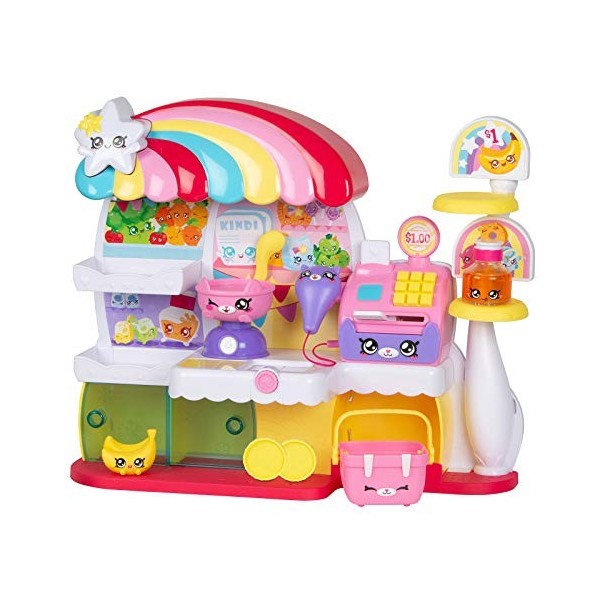 Kindi Kids Supermarché Chat Petkin, 2 Shopkins et Un Tapis de Jeu en Vinyle. 50003