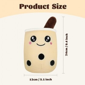 Fiotha Jouet en Peluche Boba Doux,Jouets Thé Lait Doux Poupée,Bubble Tea Peluche de Dessin Animé,Géant Boba Bulle en Peluche 
