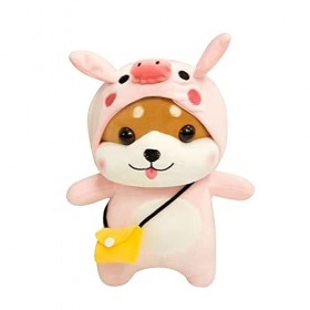 Shiba Inu en Peluche Oreiller en Peluche Potelé Jouets en Peluche Oreiller Animal Réaliste Peluche Shiba Inu Mignon Coussin C