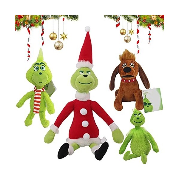 Christmas Plush Doll Grinch Plush Gift How The Grinch Stole Soft Stuffed Toys for Children Kids Gifts Christmas Grinch, 7 in