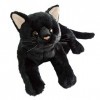 Juzinqu Peluche Chat Noir | Jouets en Peluche Chat Noir 12 | Oreiller en Peluche pour Simulation pour Enfants | Mignon Pelu