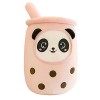 Bubble Tea en Peluche, Oreiller en Peluche de Thé à Bulles Peluche Panda Étreignant Oreiller Bubble Tea Jouet Peluche Thé Pou