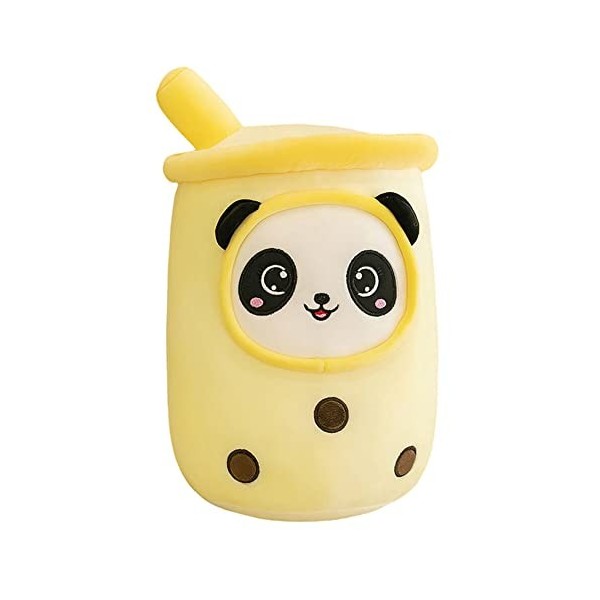 Bubble Tea en Peluche, Oreiller en Peluche de Thé à Bulles Peluche Panda Étreignant Oreiller Bubble Tea Jouet Peluche Thé Pou