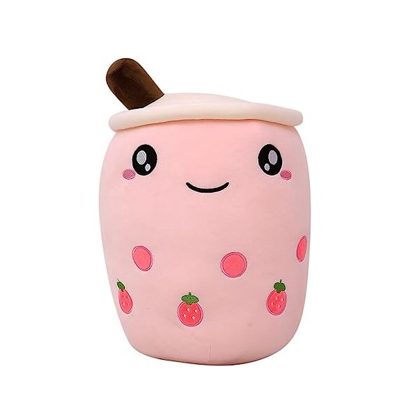 JAWSEU Bubble Tea Peluche Boba Doudou Poupées en Peluche Coussin Décoratif Créatif Boba Oreiller en Peluche de Thé Au Lait Ta