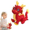 Zceplem Peluche Dragon en Peluche - Figurine en Peluche Dragon Jouet,Figurine Jaune Rouge Doux, Fournitures de fête de Mascot