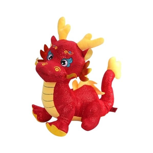 Zceplem Peluche Dragon en Peluche - Figurine en Peluche Dragon Jouet,Figurine Jaune Rouge Doux, Fournitures de fête de Mascot