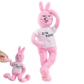 Neamou Animal en Peluche de Lapin | Peluche de Lapin farcie - Poupée en Peluche avec Membres Mobiles et Expressions faciales 