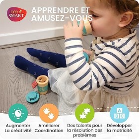 bee SMART Jeu daccessoires de Magasin dalimentation de café de Jouet en Bois | 24 pièces + Compris des Boissons Chaudes, de