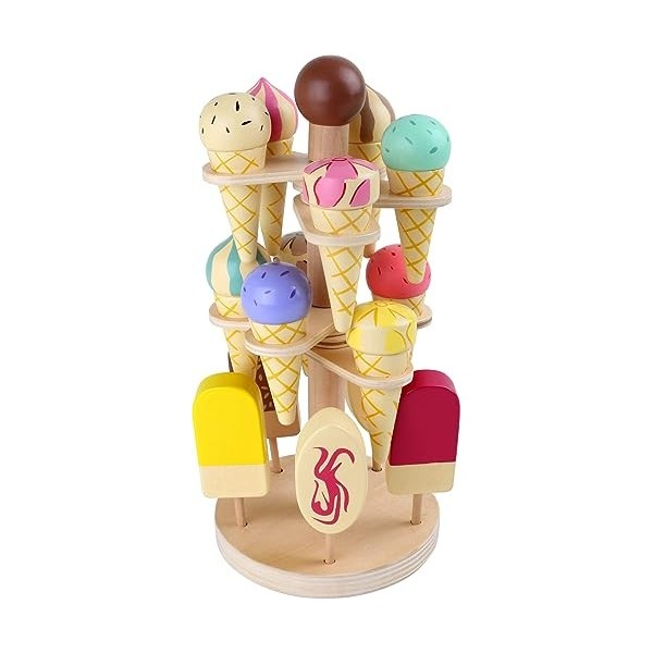 porte-glace en bois mobile à petits pieds, accessoires pour épiceries et cuisines pour enfants, à partir de 3 ans, 1248