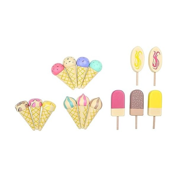 porte-glace en bois mobile à petits pieds, accessoires pour épiceries et cuisines pour enfants, à partir de 3 ans, 1248