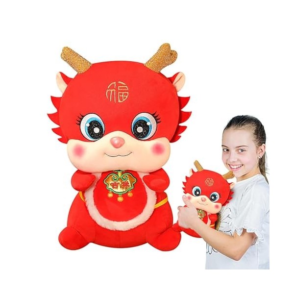 Weatail Poupée Dragon du Nouvel an Chinois | Mascotte de Dragon en Peluche de Dessin animé pour 2024 | Jouets du Zodiaque rem