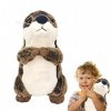 Samuliy Loutres en Peluche Peluche réaliste,Loutres en Peluche pour bébés | Loutres de mer en Peluche de 20 cm 7,87 Pouces, A