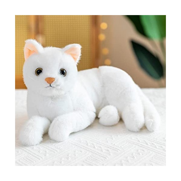 Shareed Chat en Peluche Réaliste, Kawaii Jouet en Peluche Chat, Chaton Doux Trop Mignon, Chat Simulation Chaton Animal en Pel