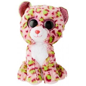 Ty - Beanie Boos - Peluche Lainey le Léopard, TY36312, Rose / Vert, 15 cm