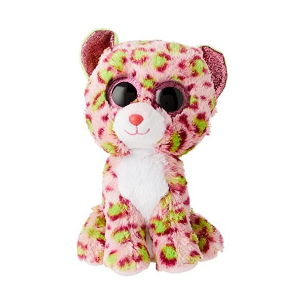 Ty - Beanie Boos - Peluche Lainey le Léopard, TY36312, Rose / Vert, 15 cm