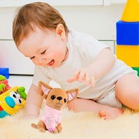 Dequate Peluche pour Chien Chihuahua, Peluche Douce pour Chiot, Jouet de décoration de Chien Confortable, Ornements de Chien 