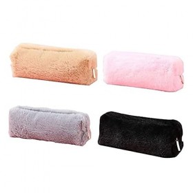 Ylinwtech 4 Pièces Trousse à Crayons en Peluche,Trousses à Crayons en Peluche,Trousse à Stylo en Peluche pour Étudiants,Burea