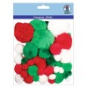 Ursus 39500004 - Pompons en Peluche, Bleu/Vert, 60 pièces, en différentes Tailles et Couleurs, pour bricoler des Personnages 