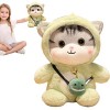 Bexdug Jouets en Peluche Chaton | Oreillers à câliner en Peluche pour Dessin animé,Oreiller câlin Jouets danimal en Peluche 