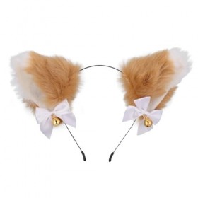 KSIUW Bandeau Oreilles - 1 pcs Renard en Peluche Anime Animal Bandeau Cosplay Oreilles de Chat Bandeau Fête Costume pour Chev