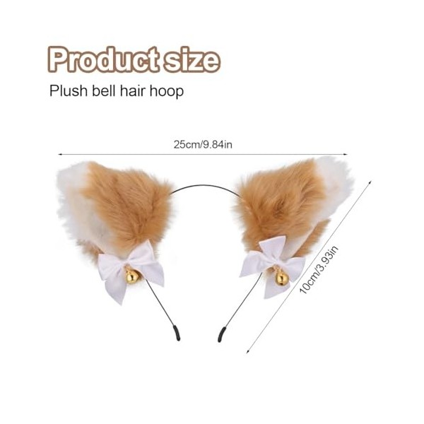 KSIUW Bandeau Oreilles - 1 pcs Renard en Peluche Anime Animal Bandeau Cosplay Oreilles de Chat Bandeau Fête Costume pour Chev