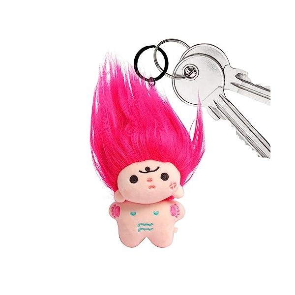 Bavokon Porte-clés en Peluche - Porte-clés poupées en Peluche avec Cheveux Longs,Adorable poupée Porte-clés Douce pour, Fille