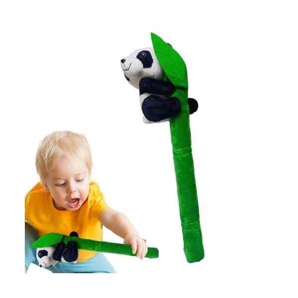 Ghirting Jouet en Peluche de poupée Panda,Peluche Panda en Coton PP Vif avec Poteau Vert - Poupées Panda sur Le thème du Zoo 