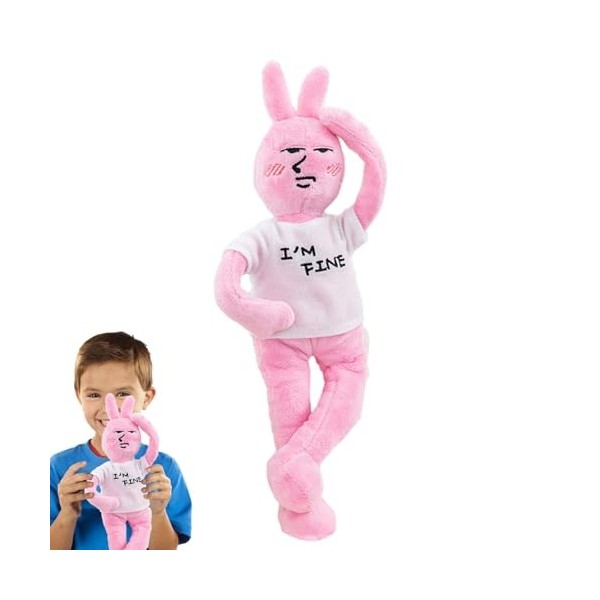 FULVO Lapin Animal en Peluche | Lapin farci - Jouets en Peluche Confortables avec Membres Mobiles, poupée en Peluche avec Exp