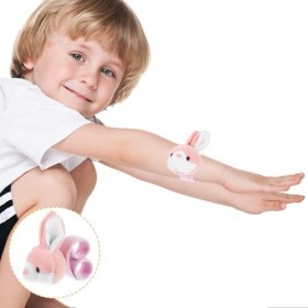STOBAZA Lapin en Peluche Jouet Animal en Peluche Slap Bracelet Fête De Pâques Lapin Slap Bracelets en Peluche Animal Hugger S