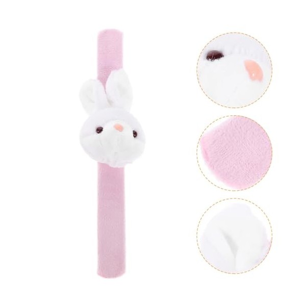 STOBAZA Lapin en Peluche Jouet Animal en Peluche Slap Bracelets Fête De Pâques Lapin Slap Bracelets en Peluche Animal Hugger 