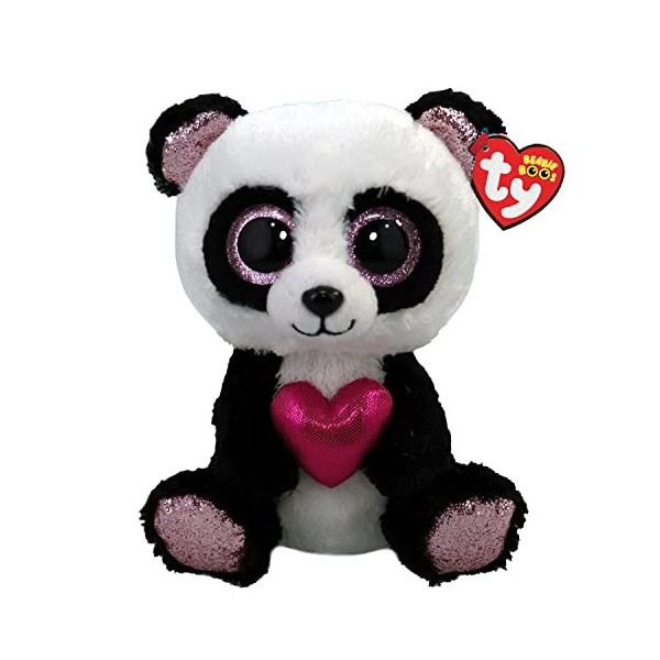 Ty Beanie Boos-Peluche Esme Le Panda 15 cm-TY36538, TY36538, Blanc, Noir, Rose, Small