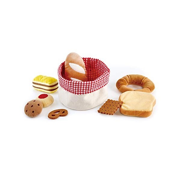 Hape Panier de Viennoiseries en Tissu - Jeu dImitation Enfants de 18 Mois et Plus - Accessoires Dinette Réalistes - Fait en 