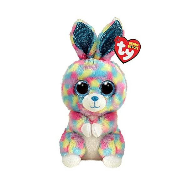 Ty Beanie Boos-Peluche Hops Le Lapin 15 cm-TY36568, TY36568, Multicolore, Small