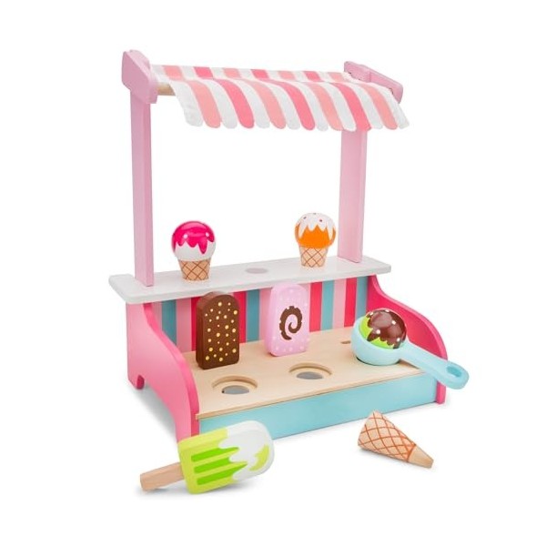 New Classic Toys Marchande de Glaces Jeu d’Imitation Éducative pour Enfants, 1073, Rose, Ice Cream Shop