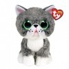 Ty Beanie Boos-Peluche Fergus Le Chat 15 cm-TY36581, TY36581, Blanc, Gris, Small