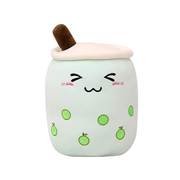 Hpory Bubble Tea Peluche, Oreiller en Peluche Bubble Tea Créatif Boba Bubble Tea Plushie avec Fraise Avocat Ananas, Doux Pelu