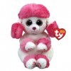 Ty Beanie Bellies-Peluche Heartly Le Caniche 15 cm-TY41046, TY41046, Rose, Blanc, Small