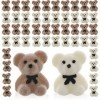 Prasacco Lot de 50 mini ours en peluche miniatures en acrylique - Mini ours floqués en plastique - Petits ours - Petits ours 