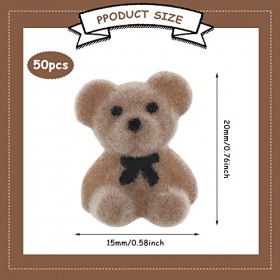 Prasacco Lot de 50 mini ours en peluche miniatures en acrylique - Mini ours floqués en plastique - Petits ours - Petits ours 