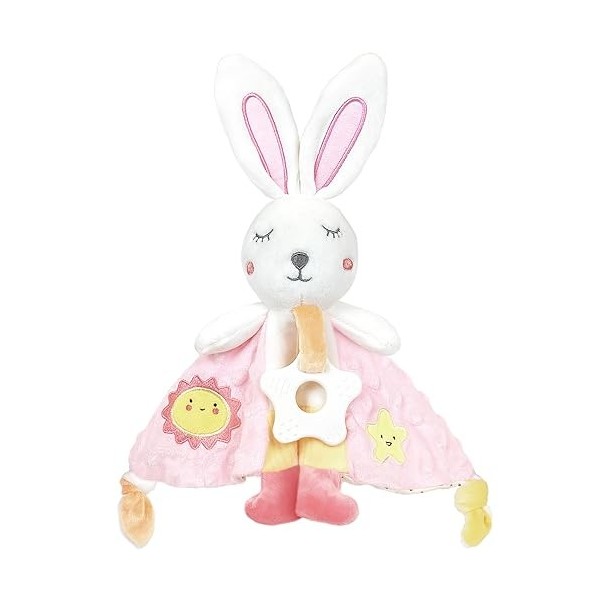 Doudou Lapin Peluche, Serviette Apaisant Bébé. Utilisé comme Jouet d’Eveil. Cadeau Naissance.Doudou de Compagnie pour Bébé de