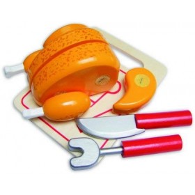 VILAC - jouet en bois -Cuisine et marchande - Le Poulet Rôti À Découper - 6304