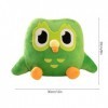 kekafu Duolingo Hibou Vert Peluche Duo Peluche de Duo Le Hibou Dessin animé Anime Hibou poupée Peluche Douce Cadeau danniver