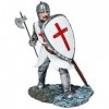 mtb more energy Statuette de chevalier Templar Knight – Croisé blanc avec hache et bouclier – Hauteur env. 15 cm – Décoration